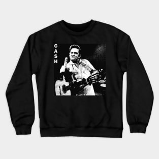 Johnny Cash-Vintage Halftone Crewneck Sweatshirt